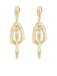 John Hardy серьги-подвески Bamboo из желтого золота