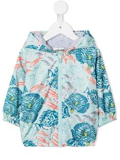 Kenzo Kids ветровка с анималистичным принтом и капюшоном