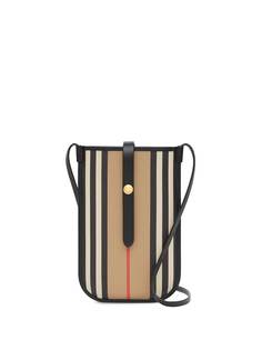 Burberry сумка для телефона E-canvas Anne в полоску Icon Stripe