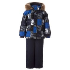 Комплект с полукомбинезоном Huppa Winter 41480030-020 размер 122, синий/темно-синий