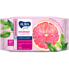 Влажные салфетки Aura Влажные салфетки освежающие для всей семьи, 63 шт.