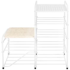 Обувница Исток 5 полок с сиденьем замша Дубль , размер (ШхГ): 87х31.5 см , цвет: белый Istok