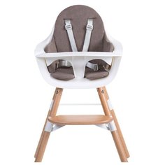 Стульчик для кормления Childhome Evolu ONE.80° с подушкой, Natural White/Tricot Warm Grey