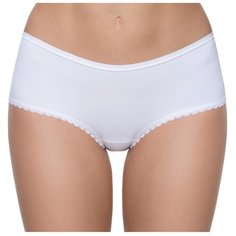 Lauma Трусы Шорты Daily lace средней посадки, размер 38, белый