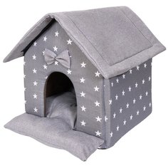 Домик для собак и кошек HutPets LittleHouse 45х40х45 см Gray Stars