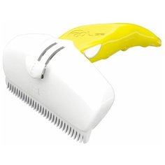 Щетка-триммер FoOlee Easee Dog Large с 2 гребенками 9.5 см, желтый