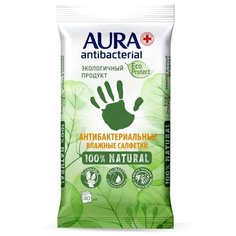 Влажные салфетки Aura ECO Protect Flushable антибактериальные, 40 уп.