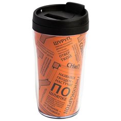 Термокружка Принтэссенция Words Building, 0.25 л оранжевый