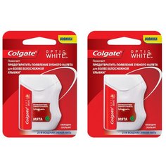 Colgate Optic White Профилактика зубного налета зубная нить, 25 м, 2 уп.