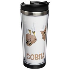 Термокружка Соль Совпадение, 0.45 л черный/белый Sol