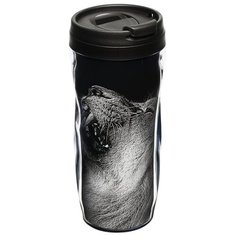 Термокружка Принтэссенция Like a Lion, 0.35 л черный