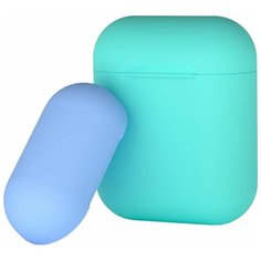 Чехол Deppa для AirPods двухцветный mint/blue