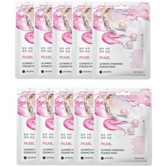 Jkosmec Pearl Ultimate Hydrating Essence Mask Ежедневная увлажняющая маска с экстрактом жемчуга, 25 мл, 10 шт.