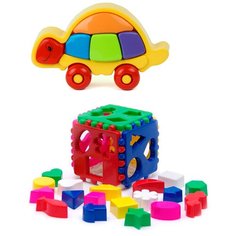 Сортер Karolina toys Логическая черепашка + Кубик логический большой