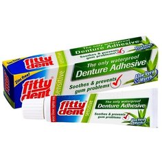 Fittydent крем Sensitive для фиксирования зубных протезов, Алое вера и мята, 40 г