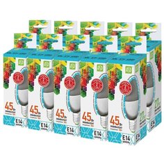 Упаковка светодиодных ламп 10 шт ASD LED-СВЕЧА-standard, E14, C37, 5Вт