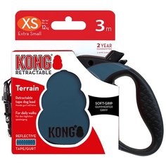 Поводок-рулетка для собак KONG Terrain XS синий 3 м 10 мм