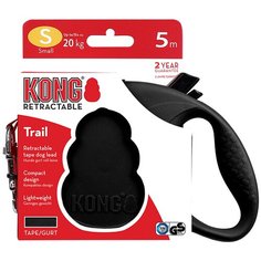 Поводок-рулетка для собак KONG Trail S черный 5 м 12 мм