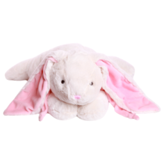 Мягкая игрушка Lapkin Кролик белый/розовый 45 см