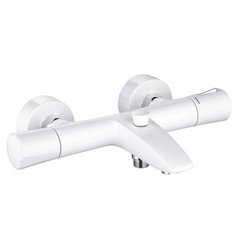 Смеситель для ванны с подключением душа KLUDI Zenta 35101 двухрычажный с термостатом белый/хром