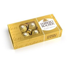 Набор конфет Ferrero Rocher из молочного шоколада, с начинкой из крема и лесного ореха, 75 г