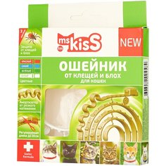 Ms.Kiss ошейник от блох и клещей New для кошек и котят, 38 см, белый