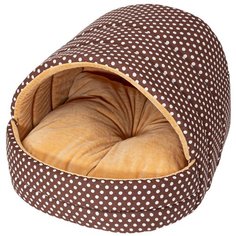 Домик для собак и кошек XODY Эстрада №1 мех плюш 41х36х30 см коричневый/бежевый