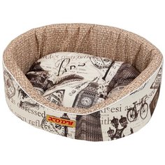 Лежак для собак и кошек XODY Премиум №3 Лондон 55х43х16 см бежевый/коричневый