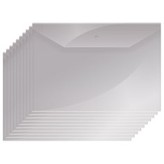 OfficeSpace Папка-конверт на кнопке А4, пластик 150 мкм, 10 штук бесцветный