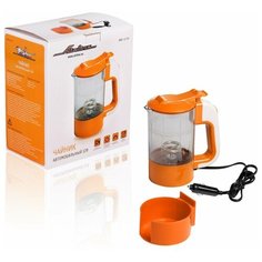 Чайник автомобильный 12В прозрачный/оранжевый пластик Airline