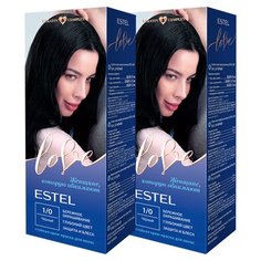 ESTEL Love Стойкая крем-краска для волос, 2 шт., 1/0 черный