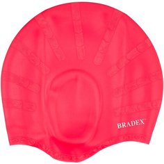 Шапочка для плавания BRADEX силиконовая с выемками для ушей, розовый