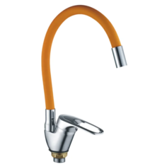 Смеситель для кухни (мойки) Rainsberg R3193F-4 однорычажный хром/оранжевый