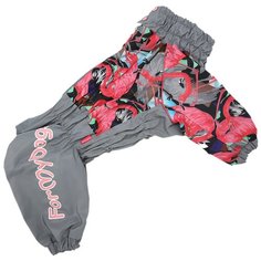 Дождевик для собак ForMyDogs Фламинго 473/3SS-2020 F серый/розовый