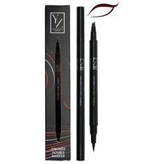 Yllozure Двойная подводка для глаз Eyeliner Double marker, оттенок коричневый