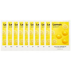 Missha Airy Fit Sheet Mask Lemon освежающая тканевая маска с экстрактом лимона, 19 г, 10 шт.