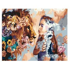 Картина по номерам Девушка со львом Paintboy