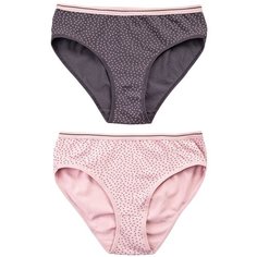 Donella Набор трусов слипы с мелким цветочным рисунком, 2 шт., размер XL, серый/розовый
