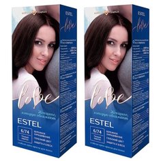 ESTEL Love Стойкая крем-краска для волос, 2 шт., 6/74 темный каштан
