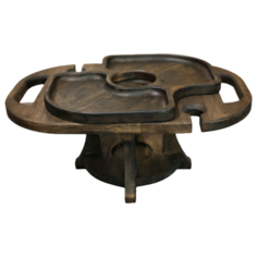 Поднос-столик Nord Bros на два бокала, дуб черный