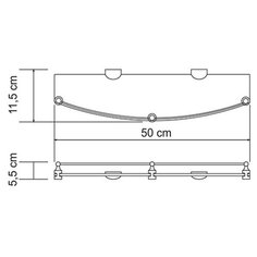 Полка стеклянная с бортиком WasserKRAFT Kammel K-8344