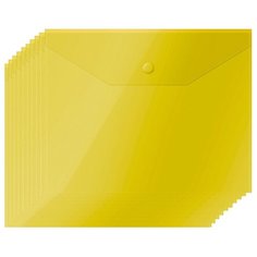 OfficeSpace Папка-конверт на кнопке А5, пластик 150 мкм, 10 шт желтый
