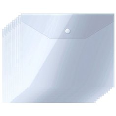 OfficeSpace Папка-конверт на кнопке А5, пластик 150 мкм, 10 шт прозрачный