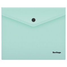 Berlingo Папка-конверт на кнопке Instinct А5+, пластик, 180 мкм 10 шт мятный