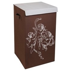 HAUSMANN Корзина для белья 35x35x64 см коричнево-бежевый с ангелами