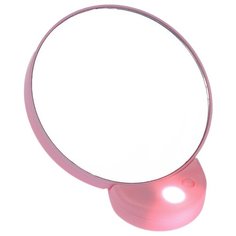 Зеркало косметическое LuazON KZ-08 с подсветкой розовый