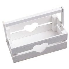 Кашпо Дарим красиво Двушка Лайт Сердце с ручкой 24,5 х 13,5 х 9 см белый