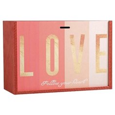 Ящик подарочный Дарите счастье Тому, кого люблю 20 x 30 x 12 см розовый