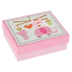 Коробка подарочная Yiwu Zhousima Crafts Слоник 12 х 5 х 14 см розовый