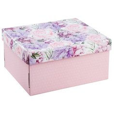 Коробка подарочная Дарите счастье Цветочная сказка 31.2 х 16.1 х 25.6 см розовый/сиреневый
